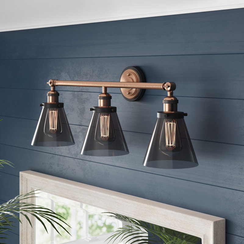 Longshore Tides Amatury 3 Light Dimmable Antique Copper Vanity Light